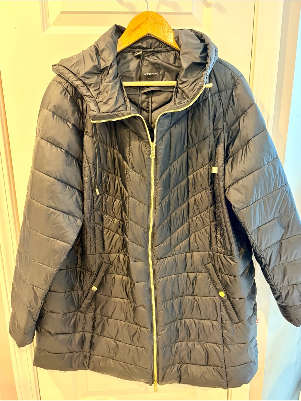 Lane Bryant Quilted Hooded Puffer Jacket - Black